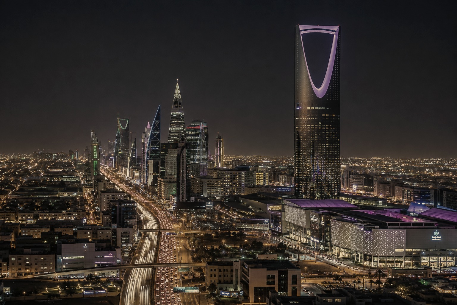 Riyadh skyline at dusk